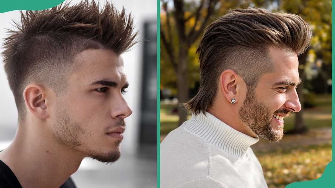 Spiky (L) and mowhawk (R) haircuts Spiky (L) and mowhawk (R) haircuts