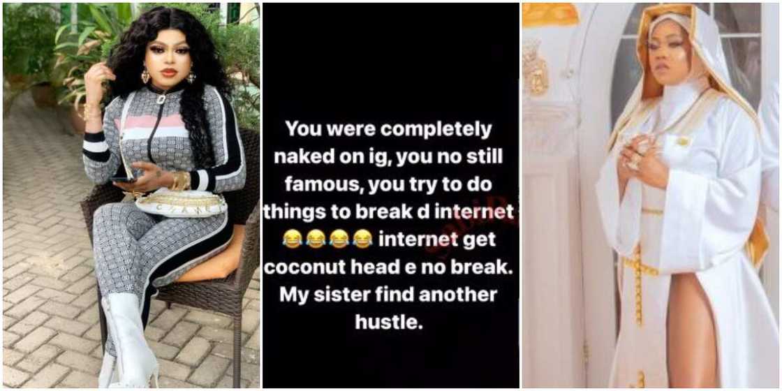Bobrisky Throws Shade at Ex-Bestie Toyin Lawani, Says the Internet Refused to Break After Her Racy Nun Photos Bobrisky Throws Shade at Ex-Bestie Toyin Lawani, Says the Internet Refused to Break After Her Racy Nun Photos