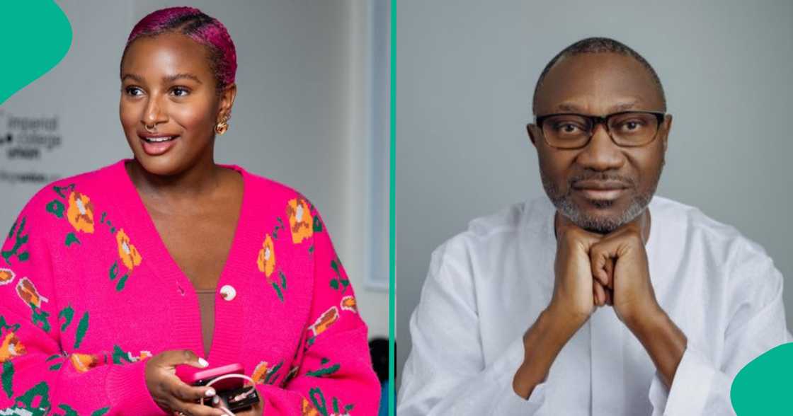 Cuppy promotes her billionaire dad Femi Otedola's new book.