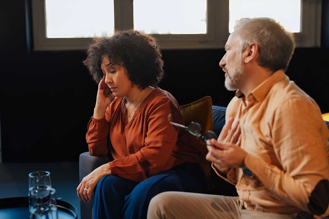 A mature couple arguing A mature couple arguing