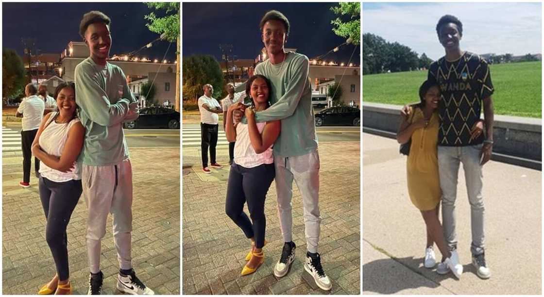 Young mum, Maureen Hirwa poses with her tall son in photos. Young mum, Maureen Hirwa poses with her tall son in photos.