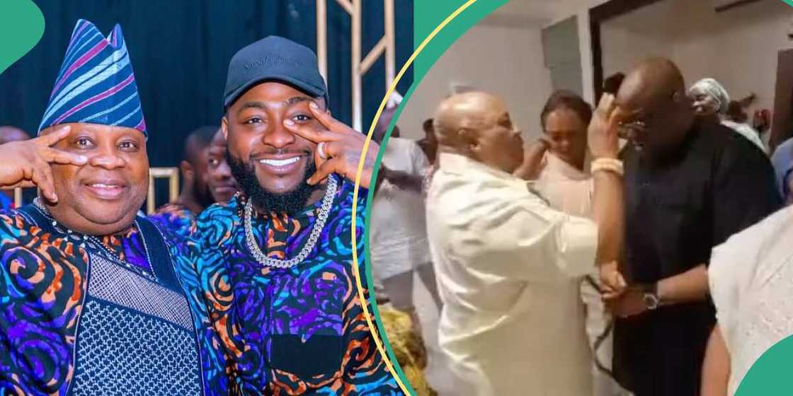 Davido's uncle showers prayer on Dele Momodu and wife.