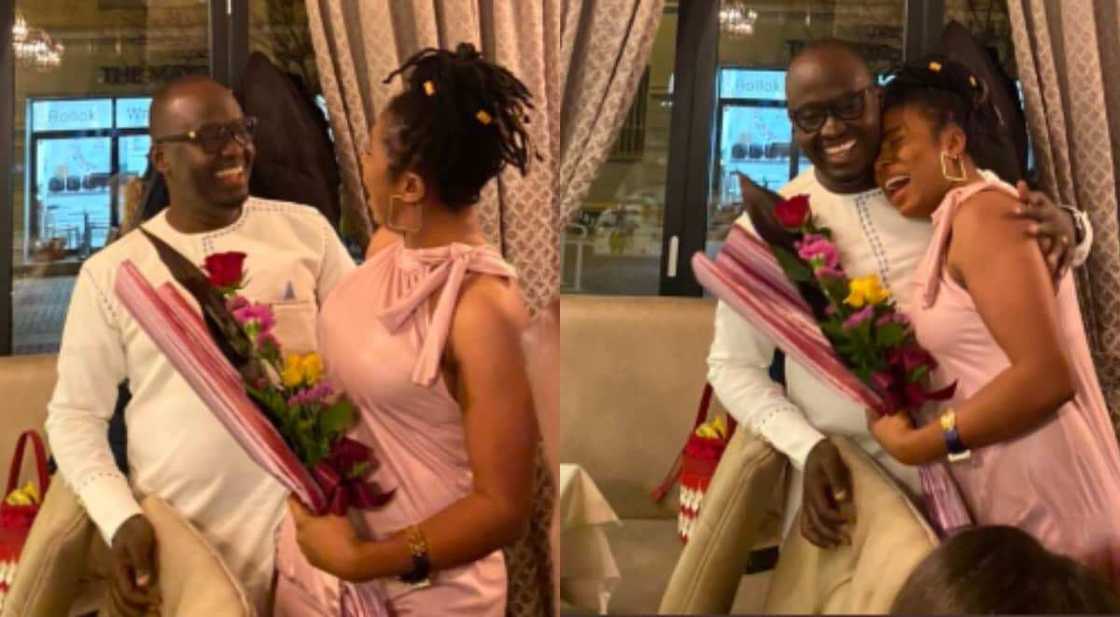 The picture shows the joyful moment the couple met. Photo source: Twitter The picture shows the joyful moment the couple met. Photo source: Twitter