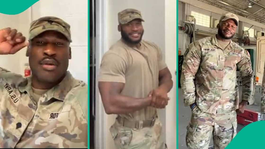 Social media reacts to old video of Nigerian in US military. US soldier supports Trump's threats against Nigeria.