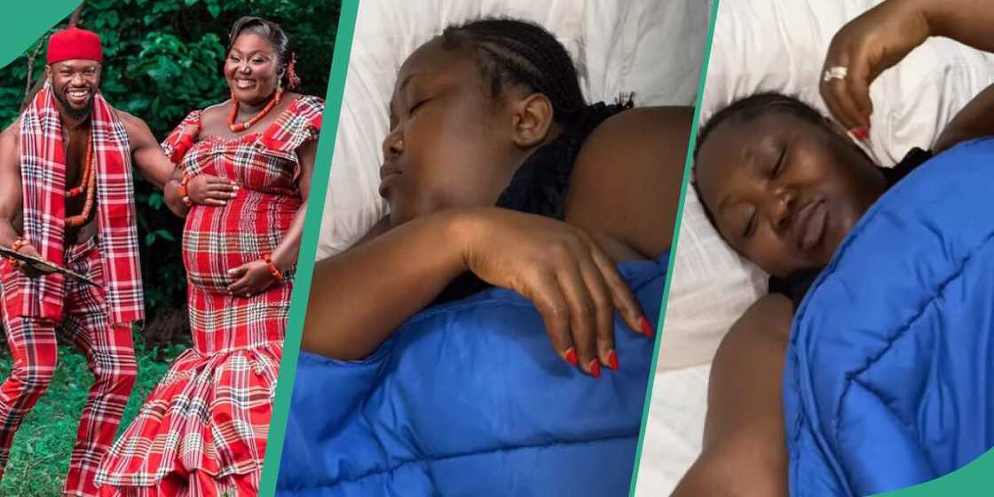Stan Nze and wife blessing, Stan Nze captures wife snoring, Stan Nze's wife snores in her sleep Stan Nze and wife blessing, Stan Nze captures wife snoring, Stan Nze's wife snores in her sleep