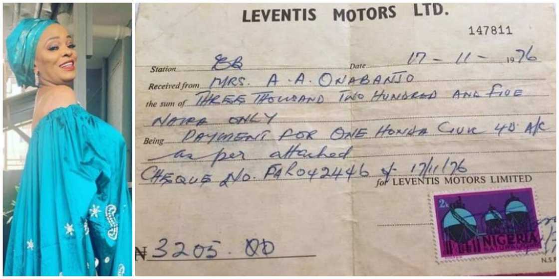 Nigerian editor Ruth Osime reacts as she shares 1976 receipt of N3,205 Honda car Nigerian editor Ruth Osime reacts as she shares 1976 receipt of N3,205 Honda car
