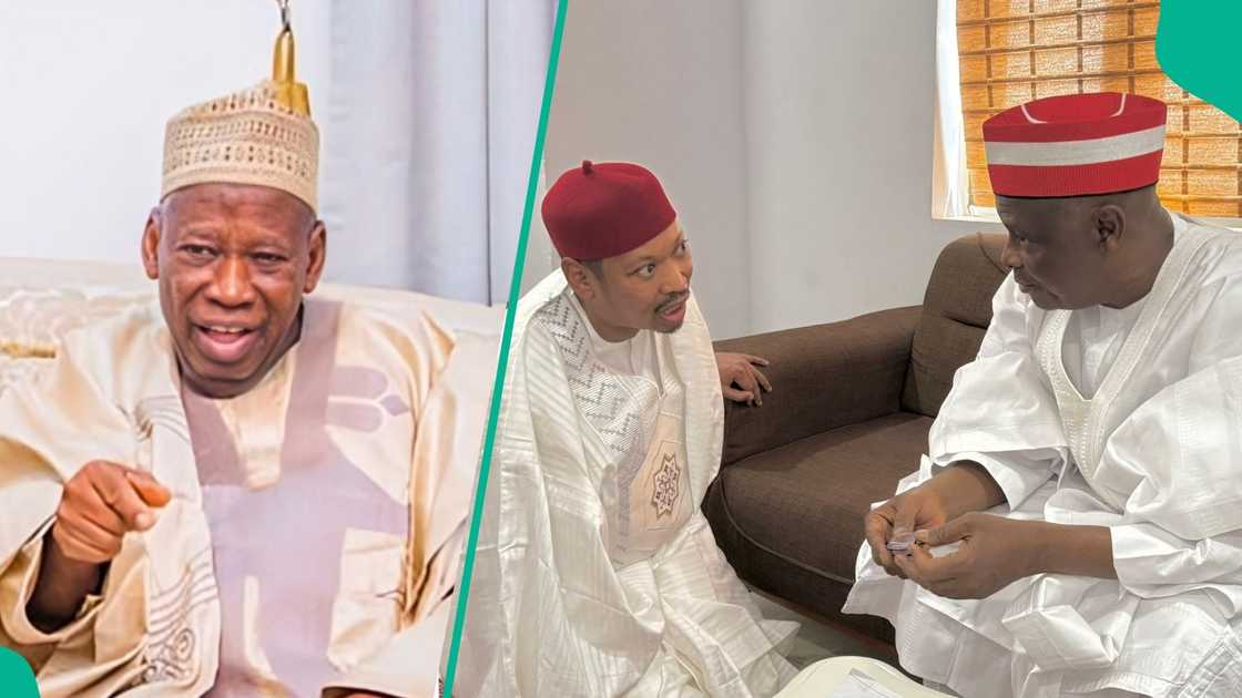 Abdul-Aziz Umar Ganduje, son of former APC national chairman Abdullahi Ganduje, pays a surprise visit to Rabiu Kwankwaso ahead of the 2027 election. Abdul-Aziz Umar Ganduje, son of former APC national chairman Abdullahi Ganduje, pays a surprise visit to Rabiu Kwankwaso ahead of the 2027 election.