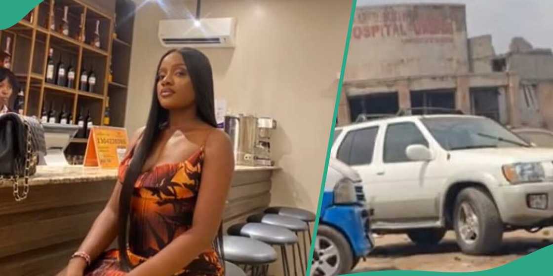 The lady was surprised to find herself at mechanic shop The lady was surprised to find herself at mechanic shop