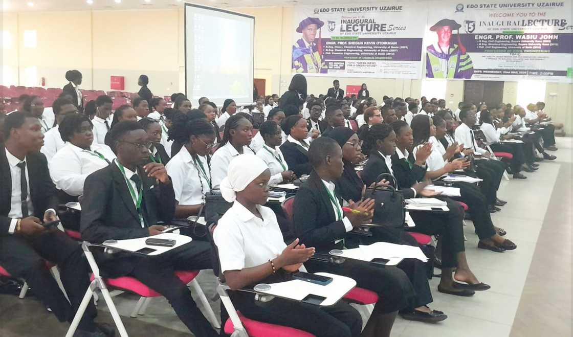 Students during their inaugural lecture at Edo University Students during their inaugural lecture at Edo University