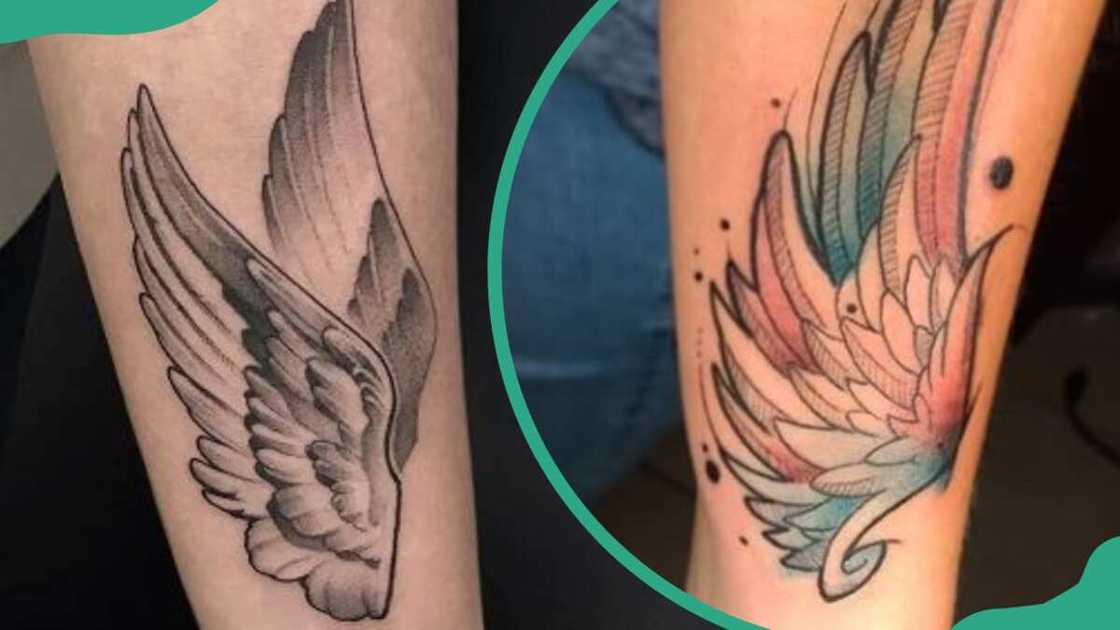 Angel wing feather tattoos Angel wing feather tattoos