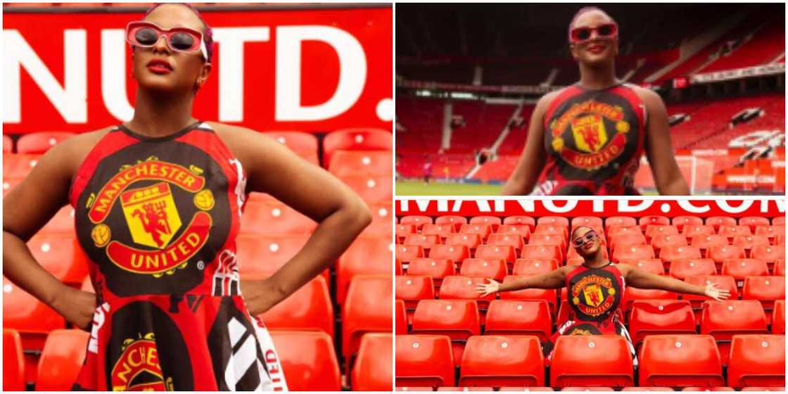 DJ Cuppy visits Old Trafford