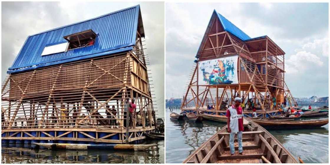 Photos of what the first Nigeria floating school looked like before its collapse