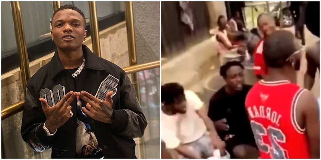 Group of young men spotted singing and dancing to Wizkid's Ginger song Group of young men spotted singing and dancing to Wizkid's Ginger song