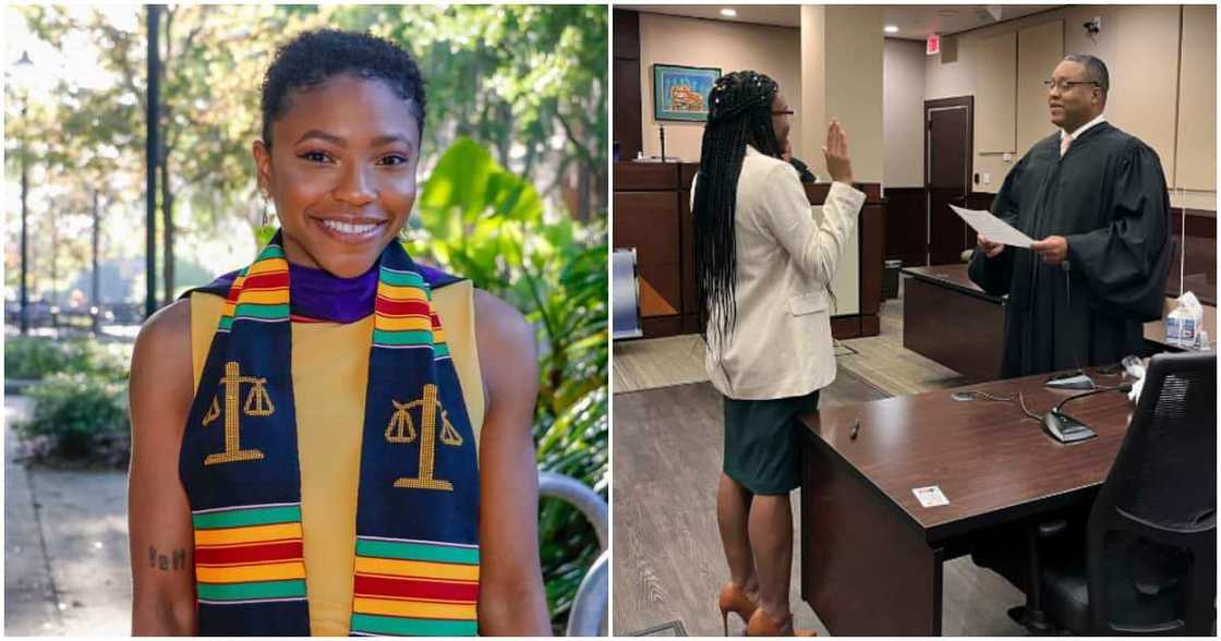 African-American woman is first attorney in her family. African-American woman is first attorney in her family.