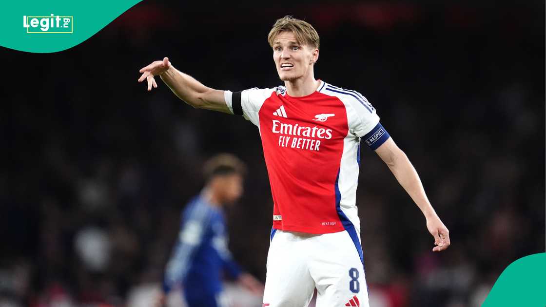 Martin Odegaard, Arsenal, Paris Saint-Germain, UEFA Champions League, Emirates Stadium, London, England. Martin Odegaard, Arsenal, Paris Saint-Germain, UEFA Champions League, Emirates Stadium, London, England.