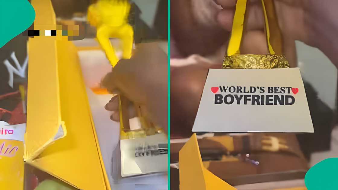 Nigerian man attracts attention after girlfriend surprises him
