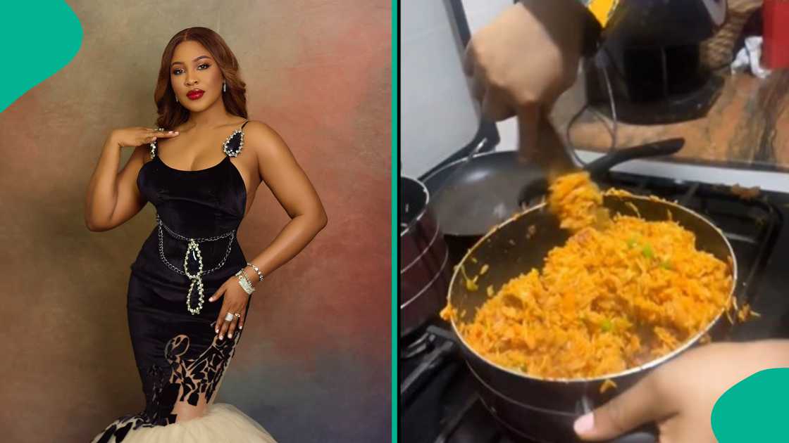 BBNaija's Erica makes jollof rice, fans react