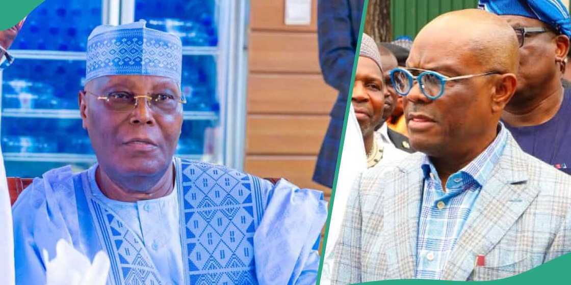 Atiku Abubakar da ministan Abuja, Nyesom Wike. Atiku Abubakar da ministan Abuja, Nyesom Wike.