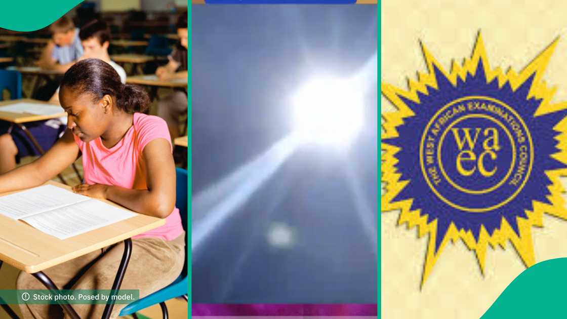Students reportedly write WAEC with torchlight. Students reportedly write WAEC with torchlight.