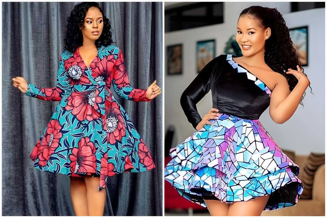 Ankara short flare gowns for wedding