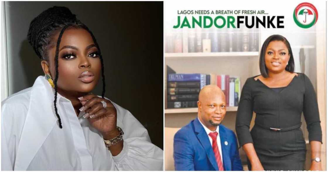Actress Funke Akindele and governorship candidate Jandor Actress Funke Akindele and governorship candidate Jandor