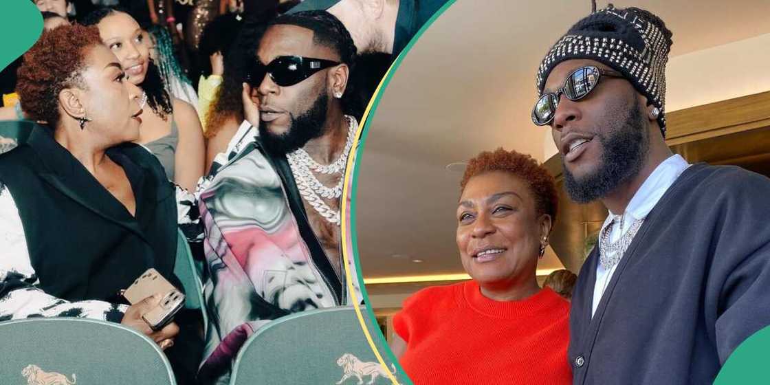 Burna Boy's mother dances to son's song at concert. Burna Boy's mother dances to son's song at concert.