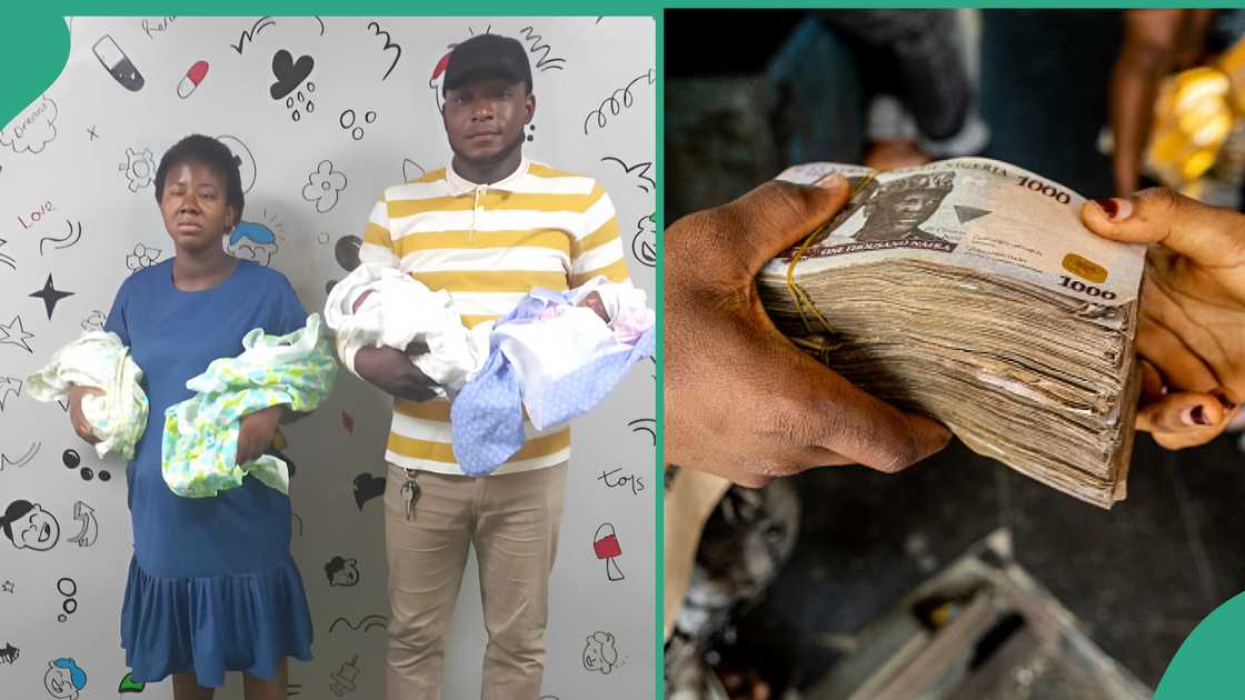 Man whose wife gave birth to quadruplets. Man whose wife gave birth to quadruplets.