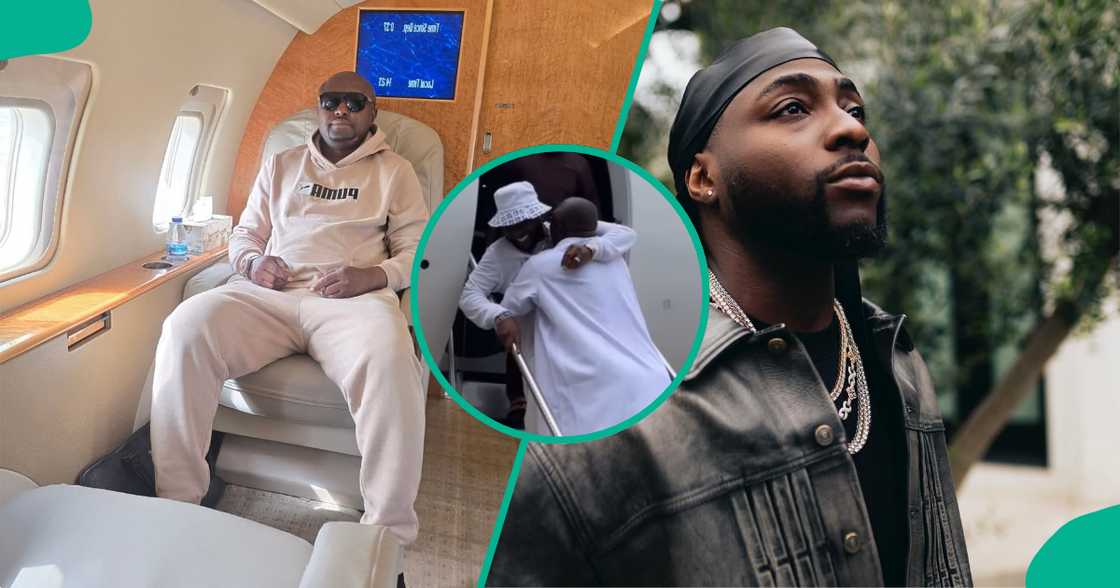 Davido and Isreal DMW happily embrace each other. Davido and Isreal DMW happily embrace each other.