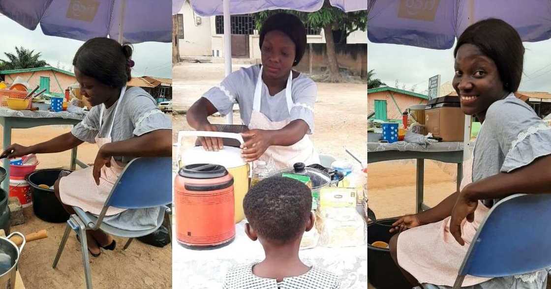 Rebecca Adu Konadu, a graduate from University of Education becomes a 'koko' seller after being unemployed for years Rebecca Adu Konadu, a graduate from University of Education becomes a 'koko' seller after being unemployed for years