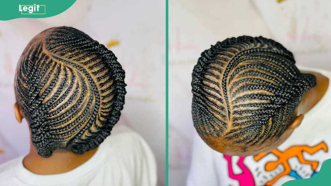 Young girl displays the side weaving hairstyle