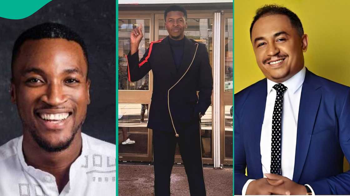 Akah Nnani prays for Daddy Freeze. Akah Nnani prays for Daddy Freeze.
