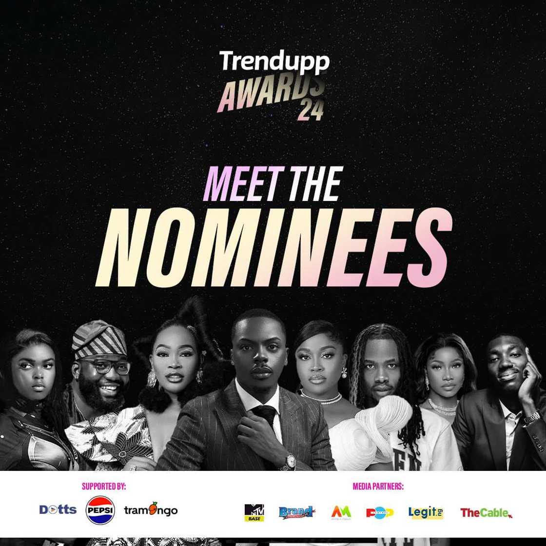 Trendupp Awards 2024, Opeyemi Famakin, Phyna, Daniel Regha, Tolani Baj, Nominees Trendupp Awards 2024, Opeyemi Famakin, Phyna, Daniel Regha, Tolani Baj, Nominees