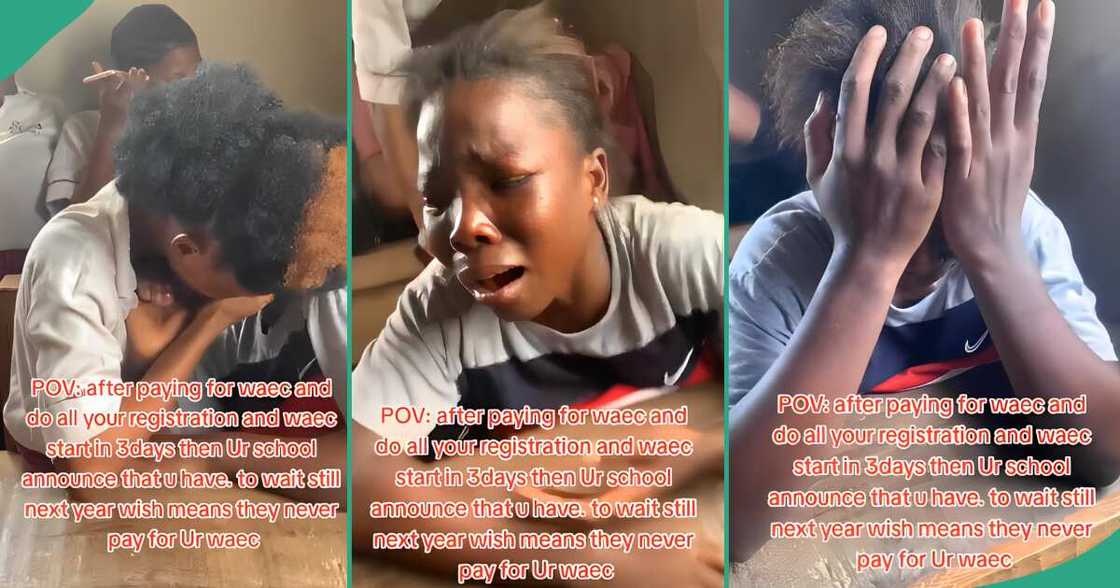 Heartbroken SS3 students weep after their school failed to register them for WAEC exams, video emerges Heartbroken SS3 students weep after their school failed to register them for WAEC exams, video emerges