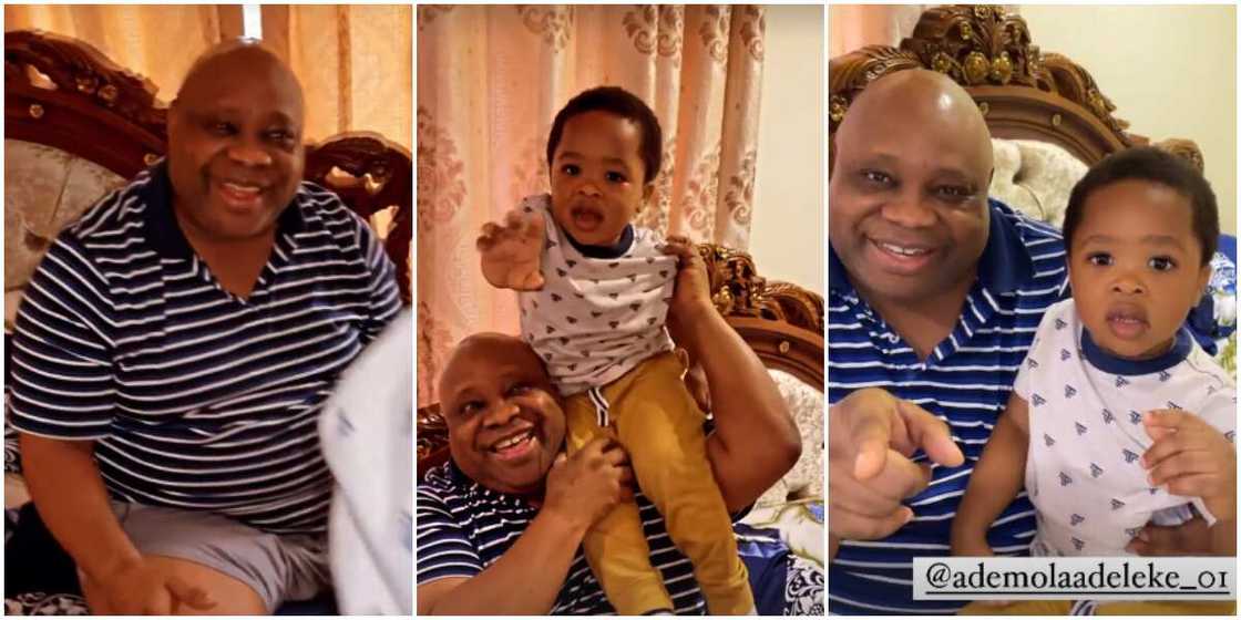 Davido’s uncle Senator Adeleke and grandson Davido’s uncle Senator Adeleke and grandson