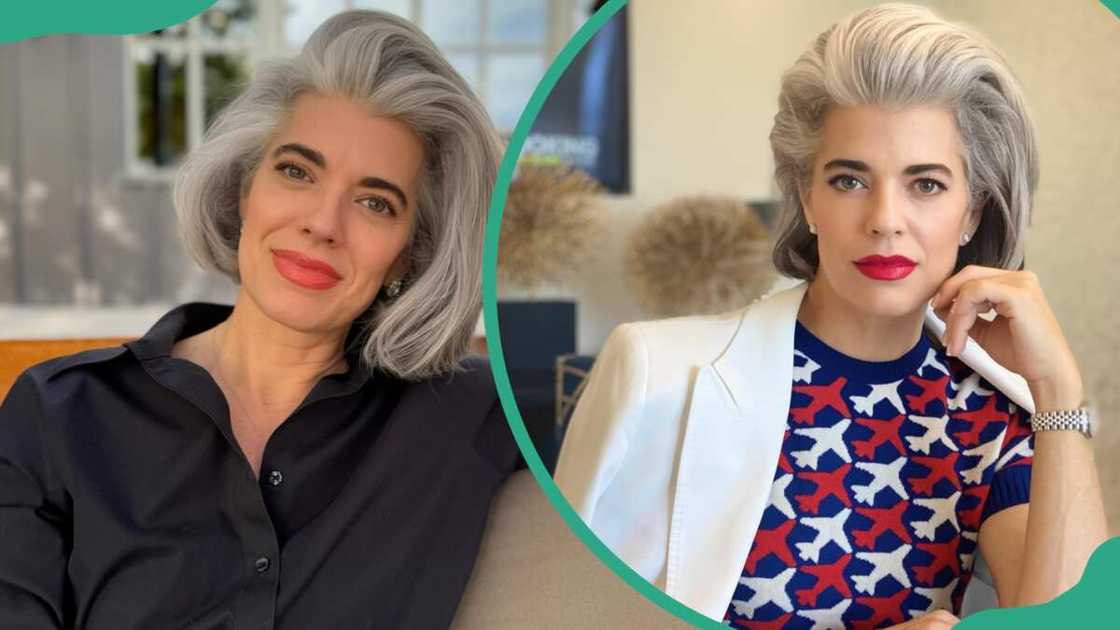 Nikol Johnson in a black blouse sitting in a couch (L) and in a white coat holding her cheek (R). Nikol Johnson in a black blouse sitting in a couch (L) and in a white coat holding her cheek (R).