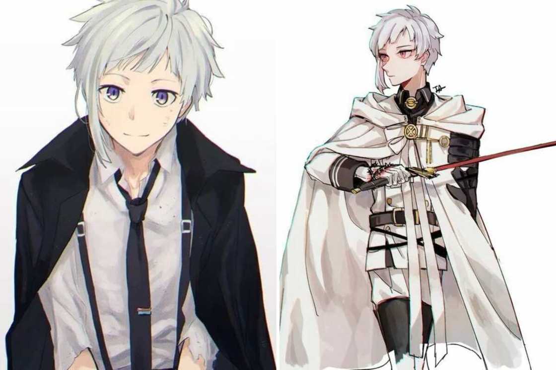 Anime characters with white hair