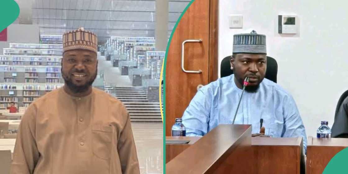 Mansur Musa addresses colleagues after his defection was announced on the House floor.