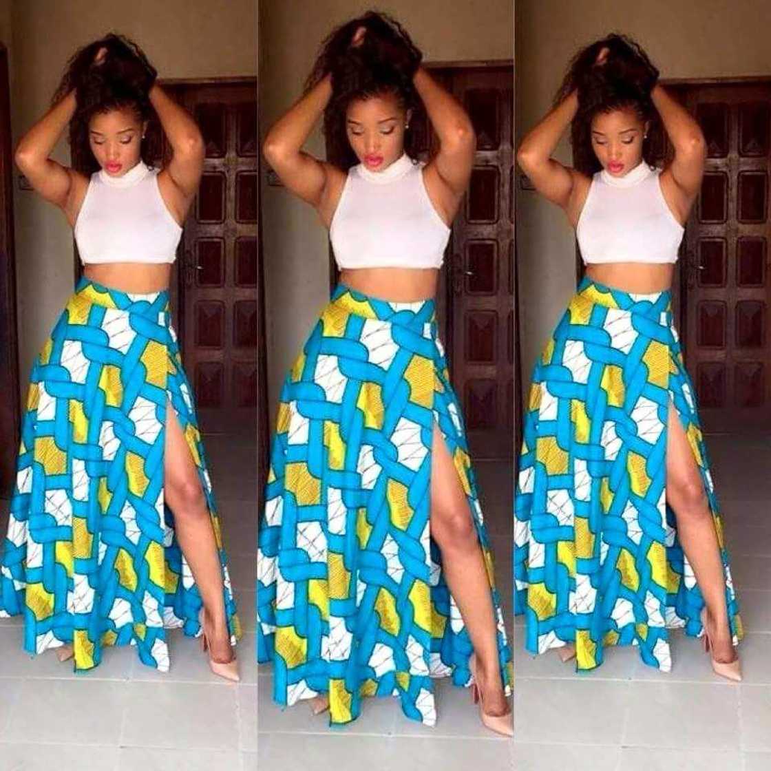 Ankara patterned skirt and blouse designs