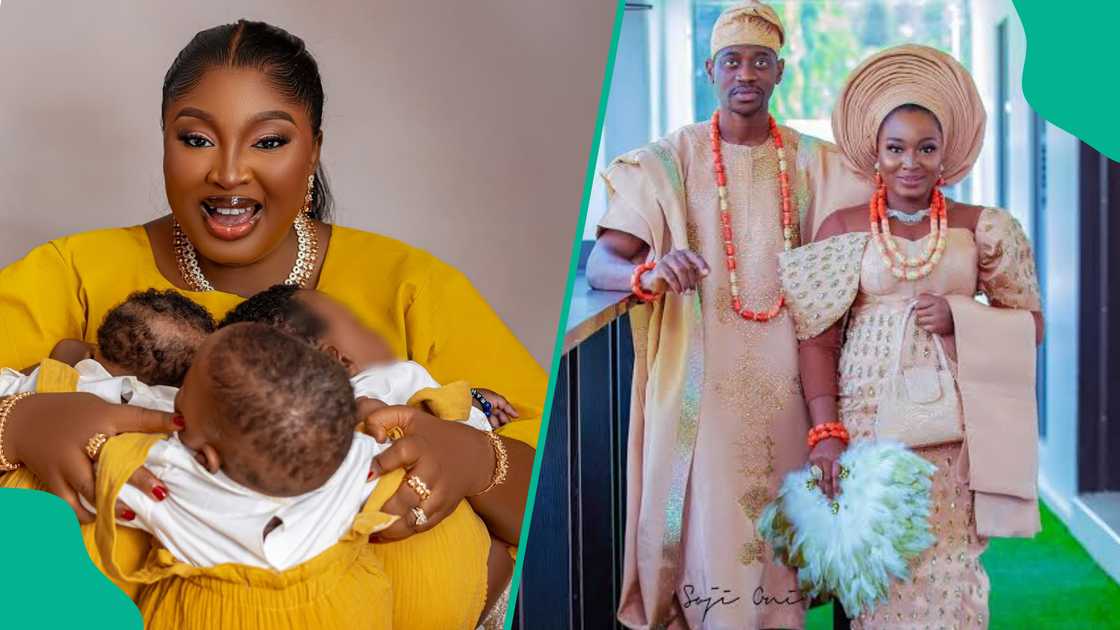 Lateef Adedimeji and Mo Bimpe prepare for their triplets grand thanksgiving party. Lateef Adedimeji and Mo Bimpe prepare for their triplets grand thanksgiving party.