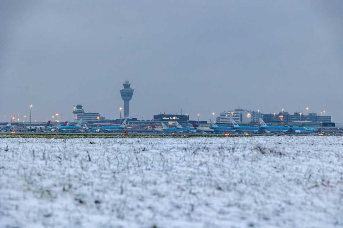 At Amsterdam's Schiphol Airport, 68 flights were cancelled and more than 200 delayed At Amsterdam's Schiphol Airport, 68 flights were cancelled and more than 200 delayed