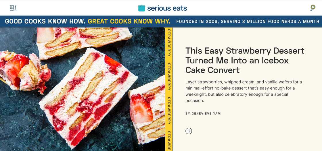 Serious Eats homepage