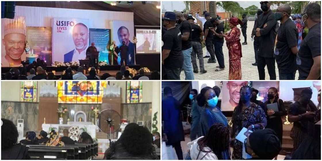 Reactions as video and photos from the burial ceremony of slain Super TV CEO Usifo Ataga emerges
