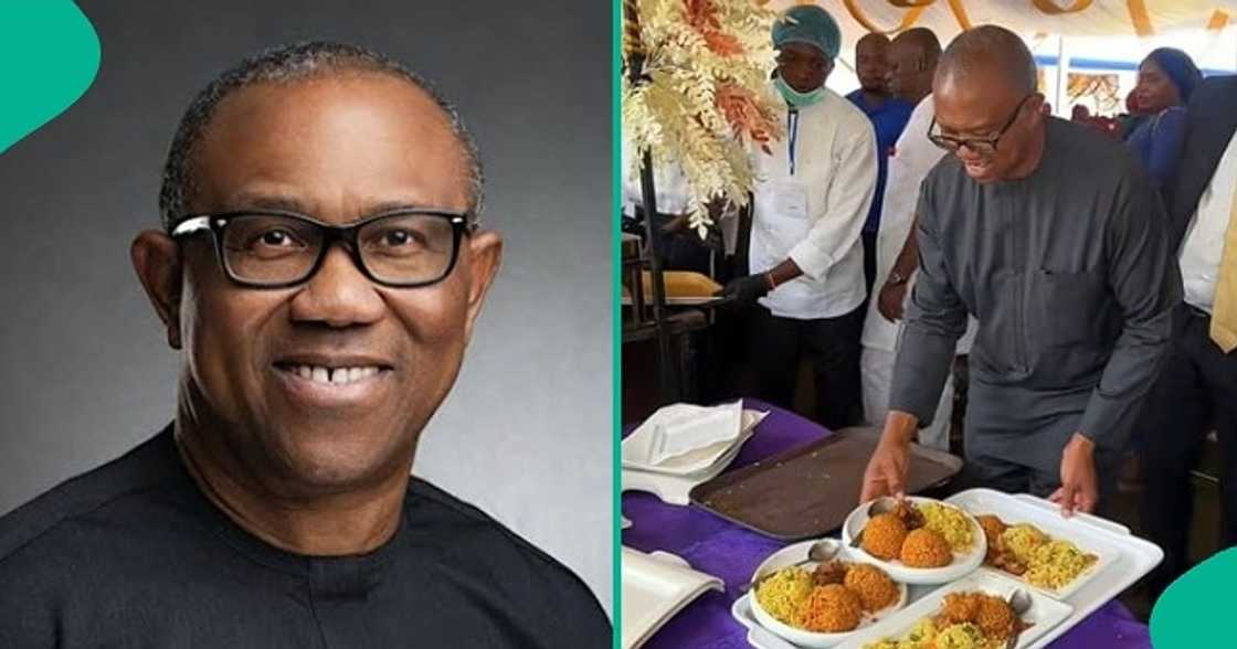 Man calls Peter Obi a humble man after seeing him sharing food at event.