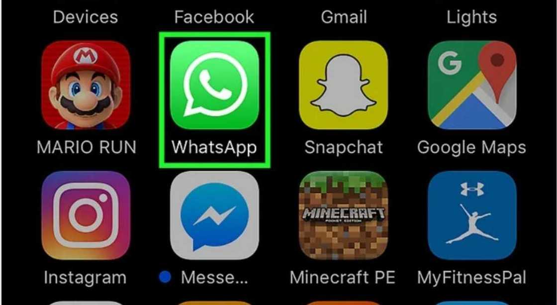 Open the WhatsApp app Open the WhatsApp app