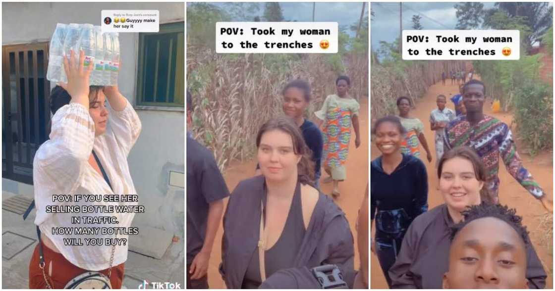 Cyprian and Sarah, trenches, man takes Oyinbo lady to the trenches, interracial relationship Cyprian and Sarah, trenches, man takes Oyinbo lady to the trenches, interracial relationship