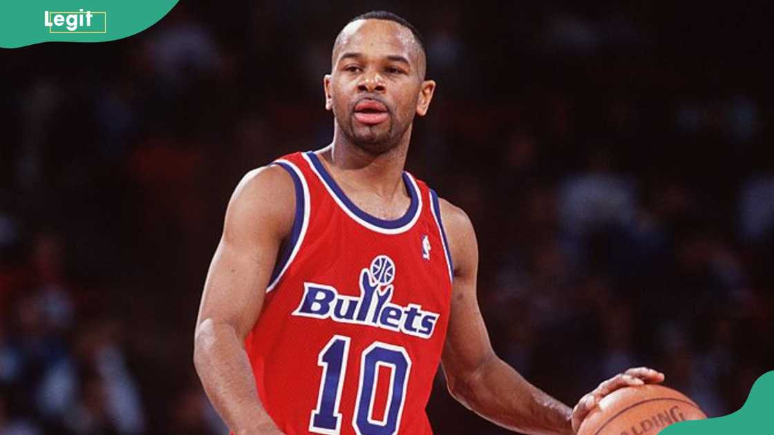 Michael Adams during the Bullets game versus the Denver Nuggets Michael Adams during the Bullets game versus the Denver Nuggets