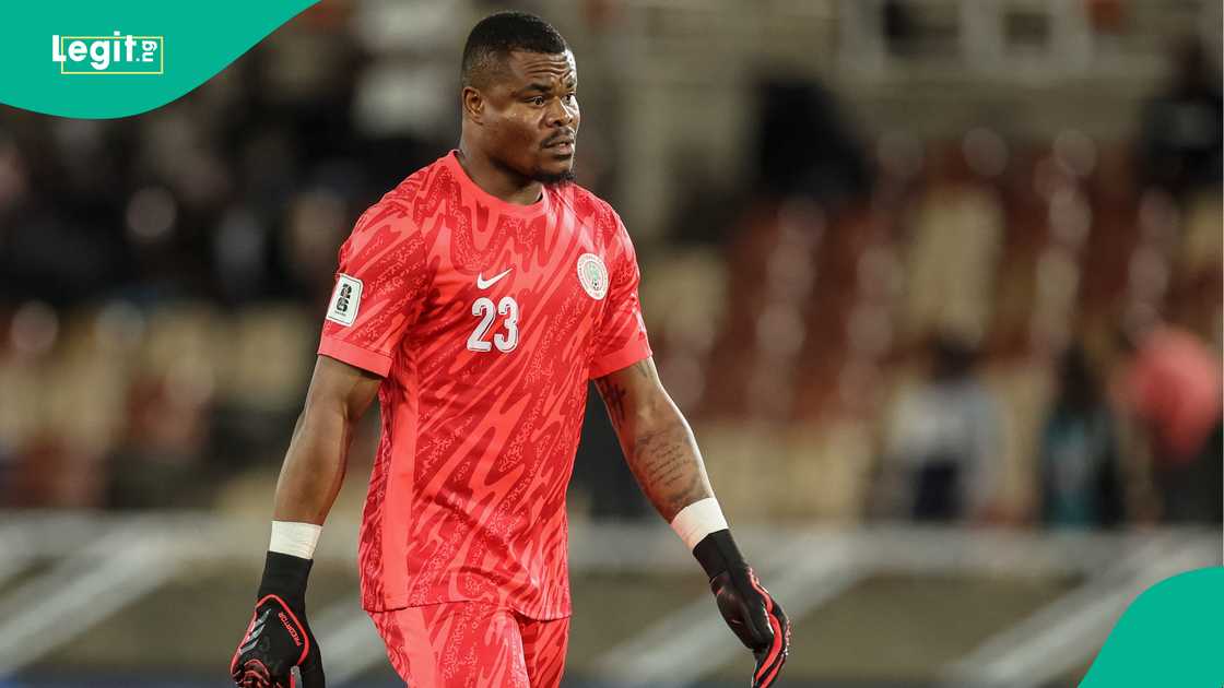 Stanley Nwabali, Super Eagles, Nigeria, Lesotho, Peter Mokaba Stadium, Polokwane, South Africa, 2026 FIFA World Cup qualifier. Stanley Nwabali, Super Eagles, Nigeria, Lesotho, Peter Mokaba Stadium, Polokwane, South Africa, 2026 FIFA World Cup qualifier.