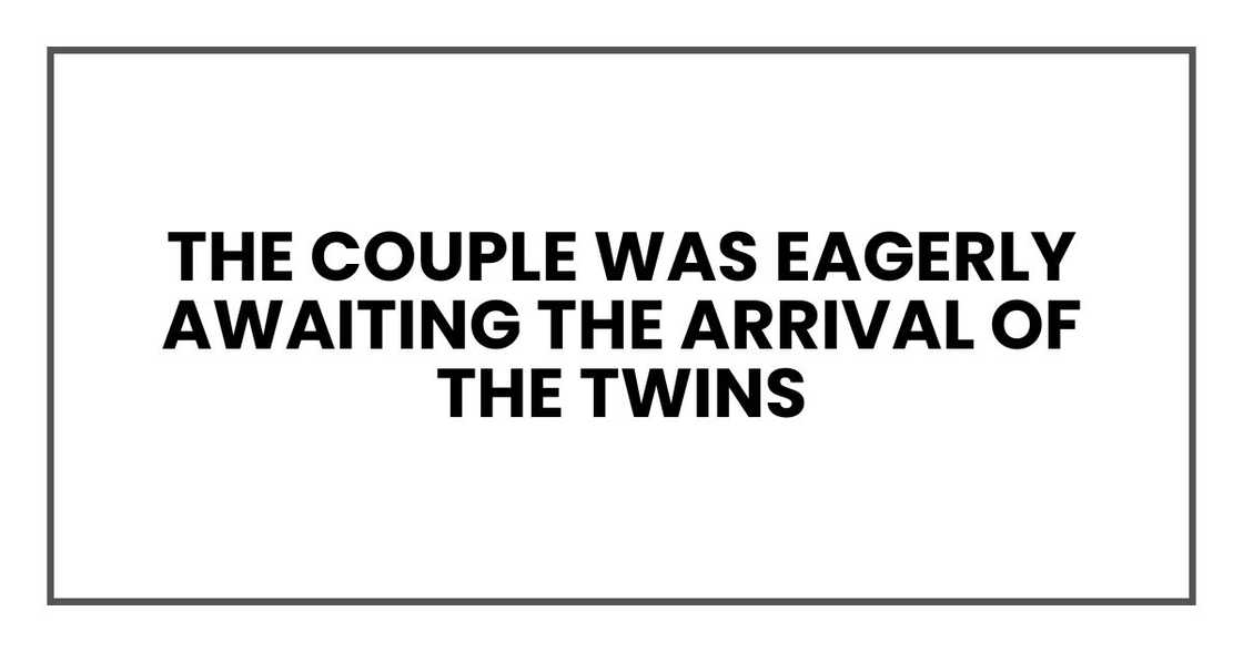 the couple was eagerly awaiting the arrival of the twins