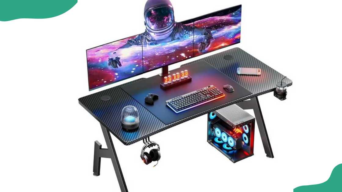 Large gaming desk on a white background Large gaming desk on a white background
