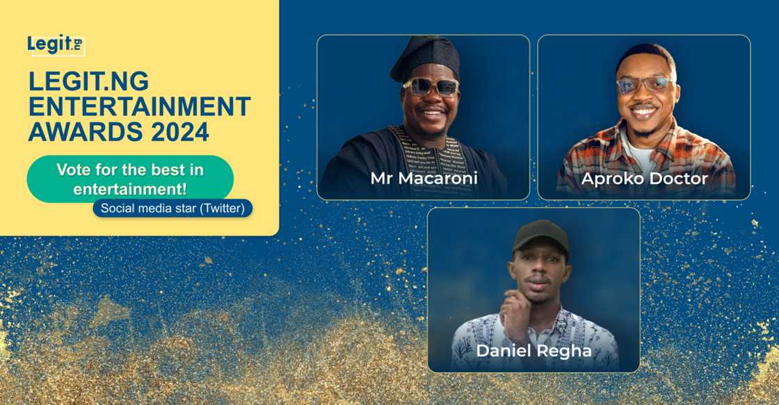 Twitter social media star, Legit.ng entertainment awards 2024 Twitter social media star, Legit.ng entertainment awards 2024